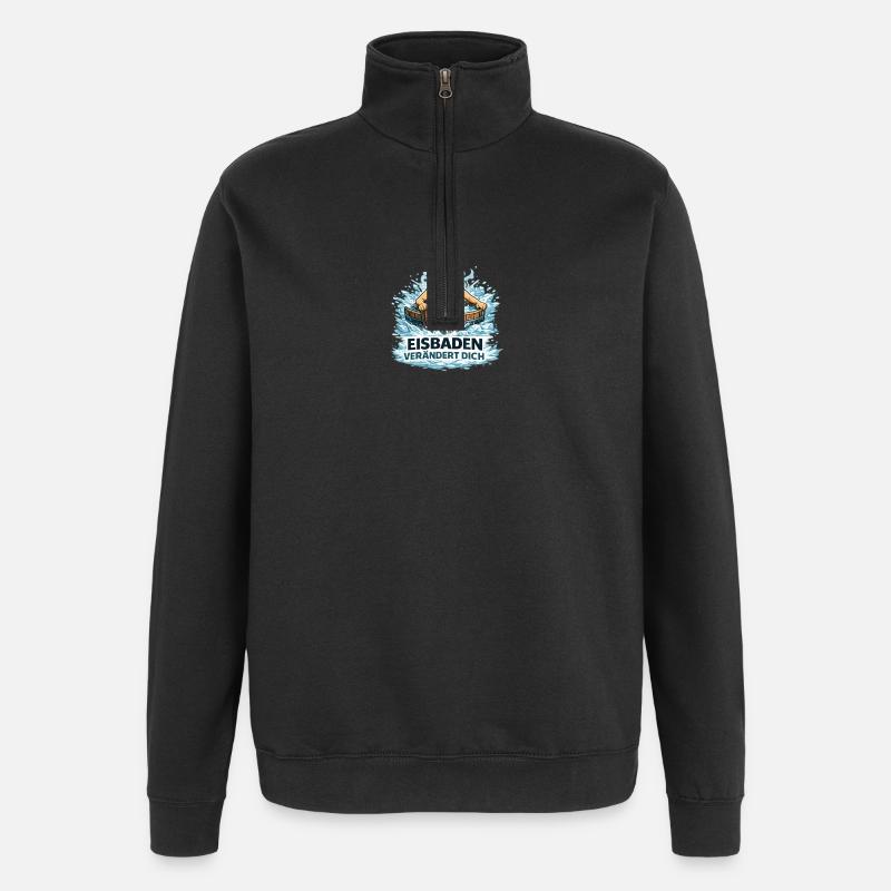 Le bain de glace te change - Sweat à zip 1/4 - noir