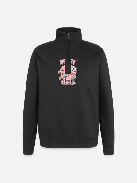 Play Ball: Retro Football Fun - Quarter-Zip Sweatshirt - black