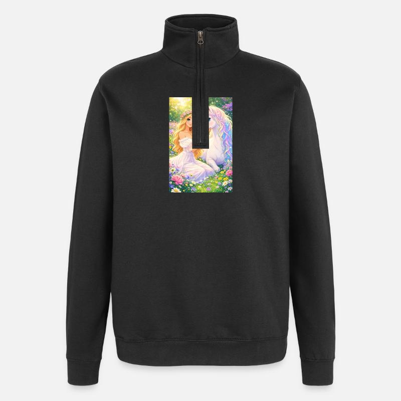 Unicorn Dreams - Quarter-Zip-Sweatshirt - Schwarz
