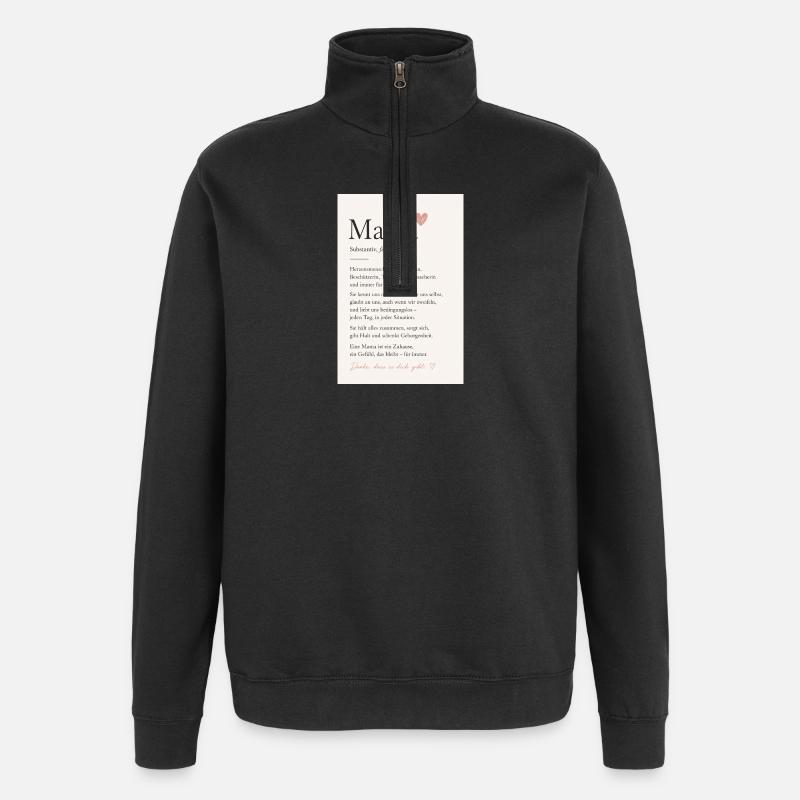 Danke Mama - Quarter-Zip-Sweatshirt - Schwarz