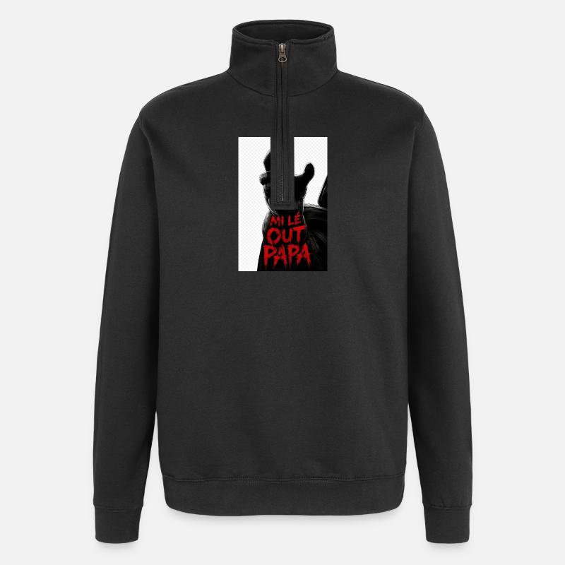 Mi lé out papa 974 - Sweat à zip 1/4 - noir