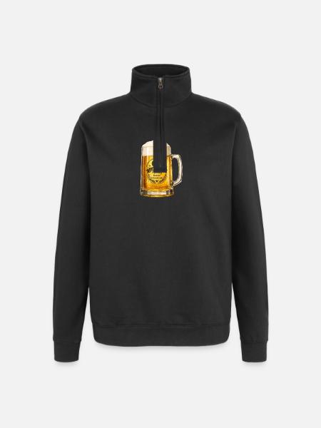 60 Jahre Genuss Bierglas - Quarter-Zip-Sweatshirt - Schwarz