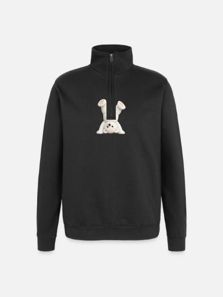 Teddy Bear Headstand - Quarter-Zip Sweatshirt - black