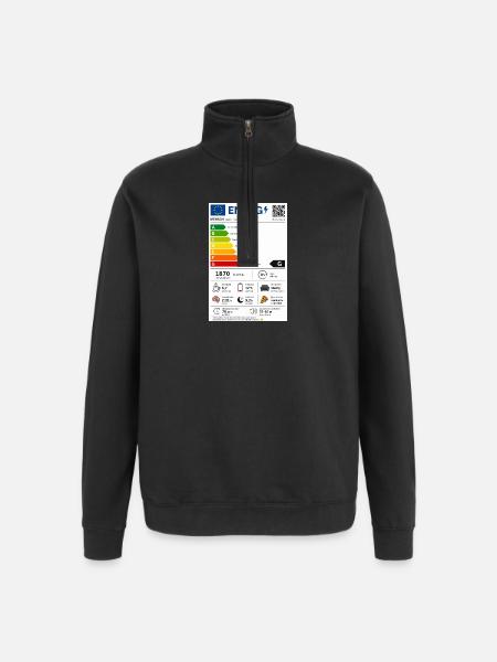 Energy - Quarter-Zip-Sweatshirt - Schwarz