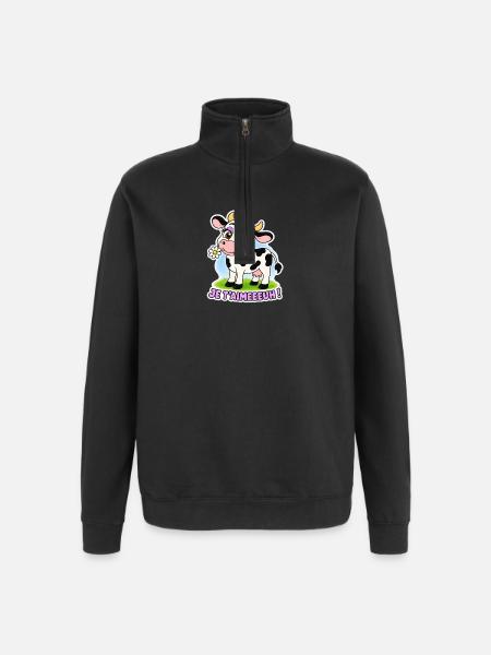 Je t’aimeeeuh ! - Sweat à zip 1/4 - noir