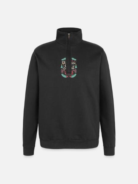 My Christmas Spirit Is Wine - Quarter-Zip Sweatshirt - black