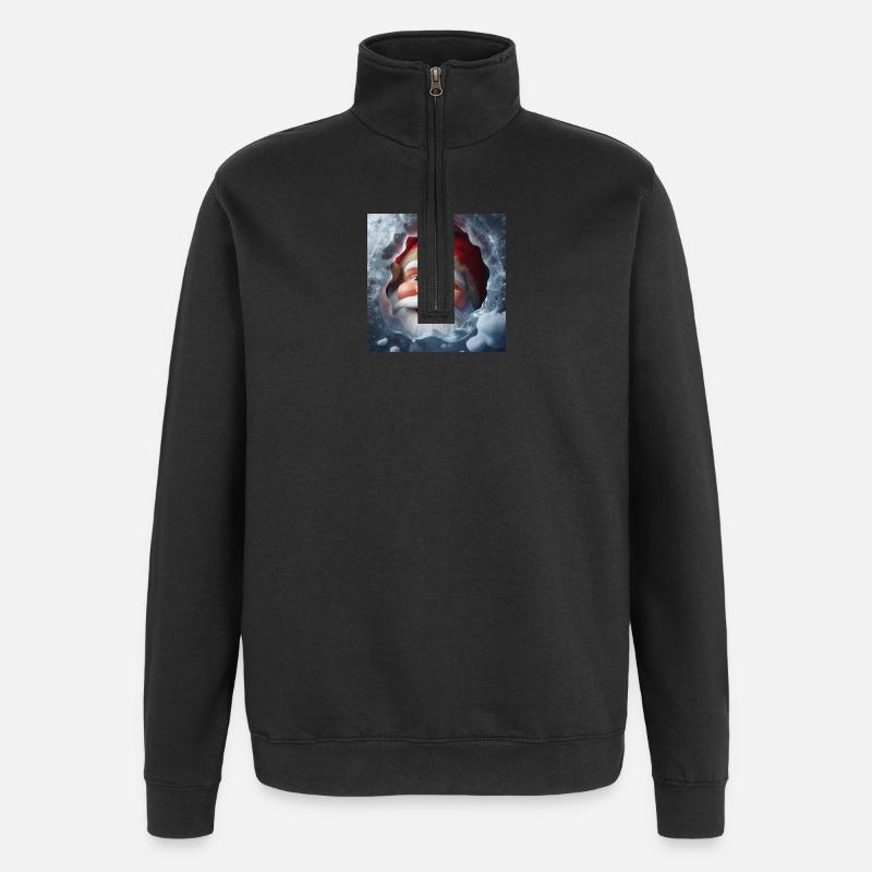 Imp looking through ice laughing - Quarter-Zip Sweatshirt - black