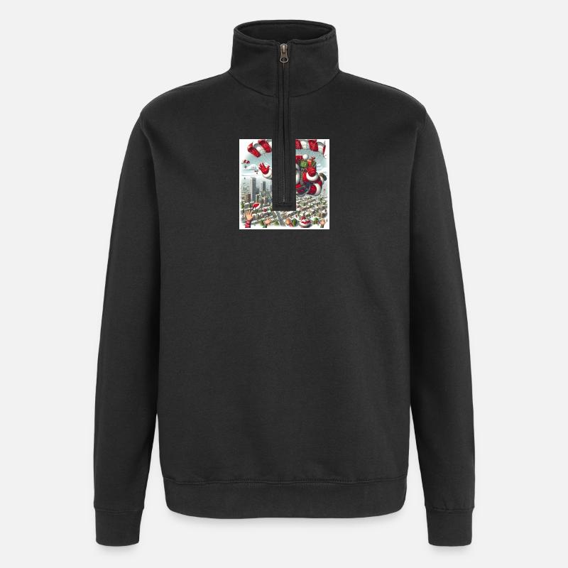 Christmas Design 13 - Quarter-Zip Sweatshirt - black