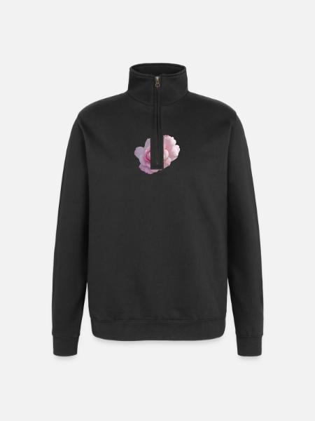 Rose Pink - Quarter-Zip-Sweatshirt - Schwarz