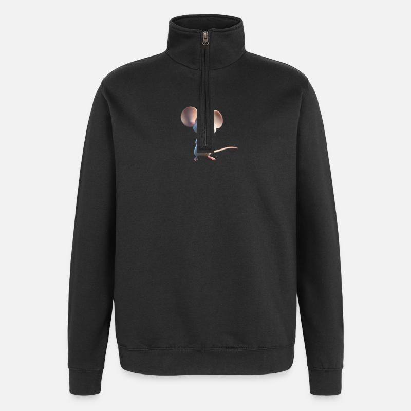 Souris 2 - Sweat à zip 1/4 - noir