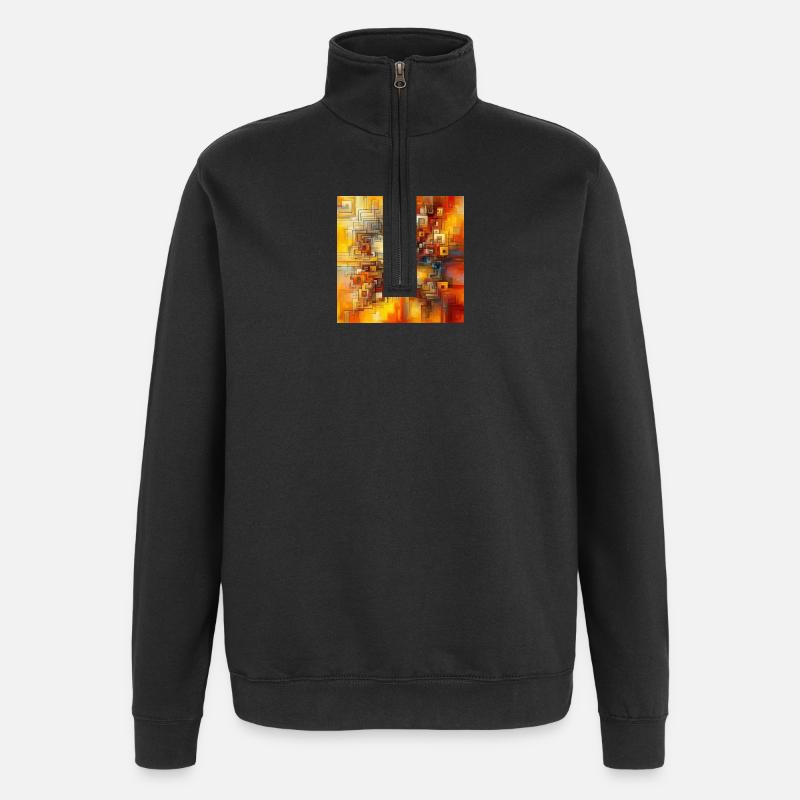 Squares 3 - Quarter-Zip Sweatshirt - black