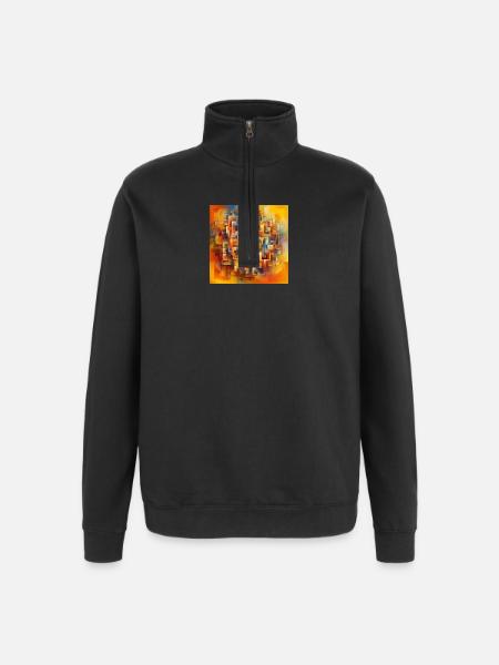 Squares 2 - Quarter-Zip Sweatshirt - black