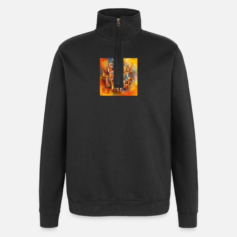 Quadrate 2 - Quarter-Zip-Sweatshirt - Schwarz