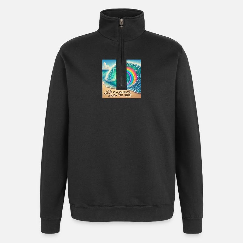 Wave Journey Tourbillon arc-en-ciel - Sweat à zip 1/4 - noir