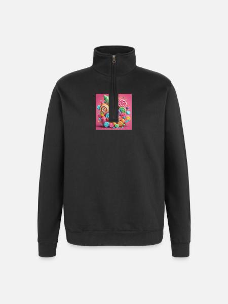 Bunte Bonbons - Quarter-Zip-Sweatshirt - Schwarz