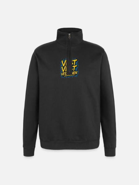 vestvestvestegnen trykklar v2 - Sweatshirt med 1/4 lynlås - sort