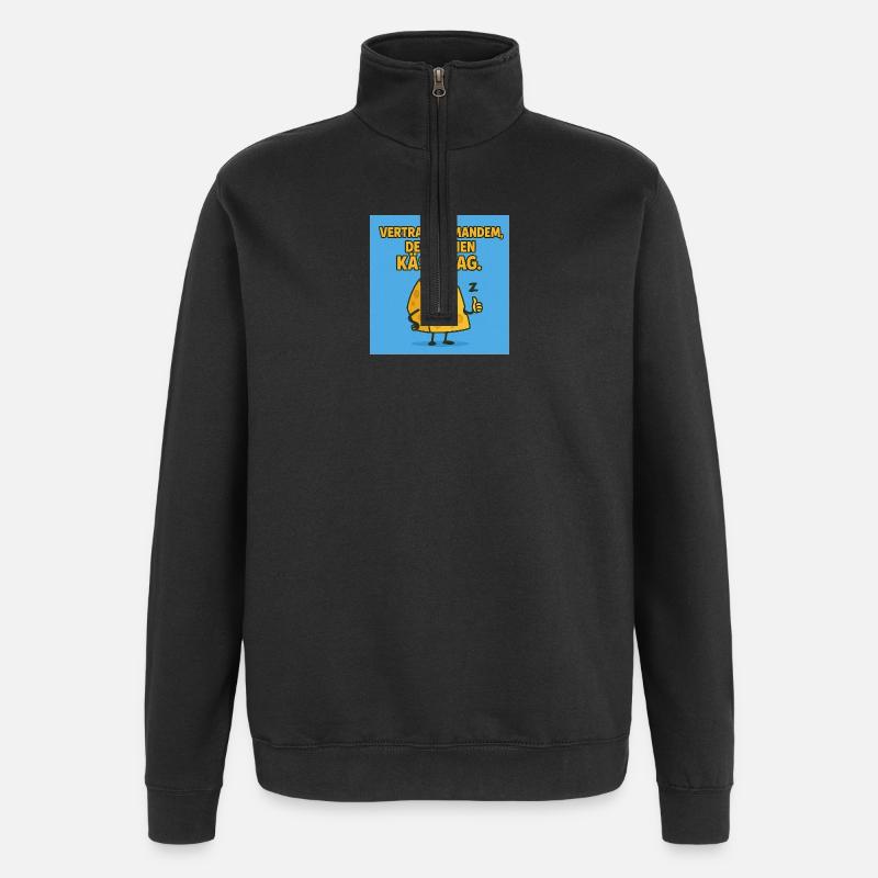 vertrau niemand - Quarter-Zip-Sweatshirt - Schwarz