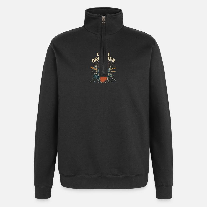 Cool Drummer - Quarter-Zip Sweatshirt - black