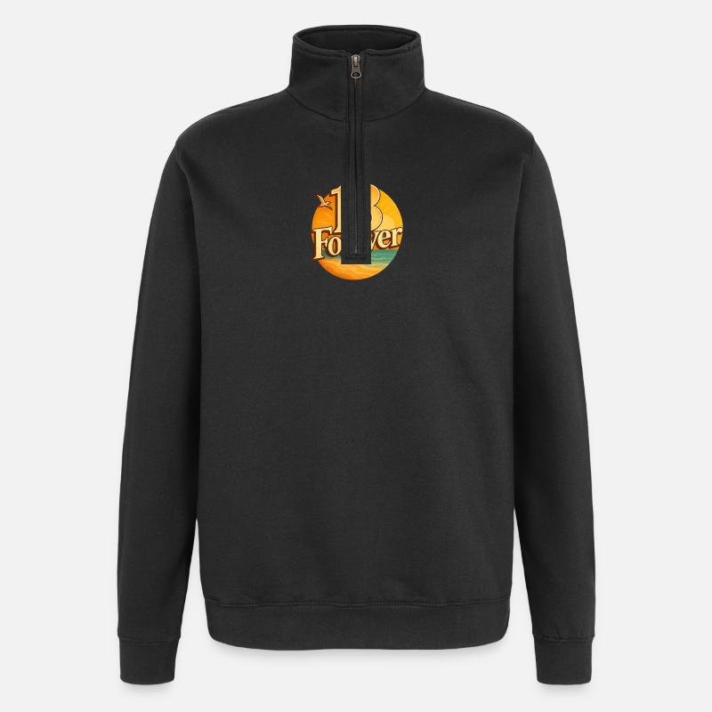 13Strand - Quarter-Zip-Sweatshirt - Schwarz