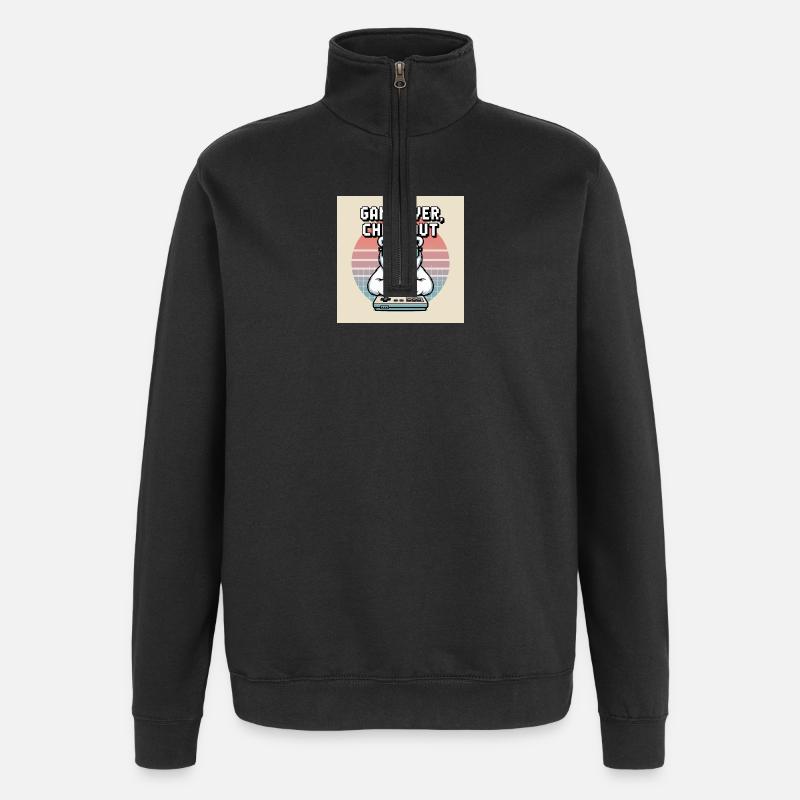 Panda Gaming Chill Out T-Shirt - Quarter-Zip Sweatshirt - black