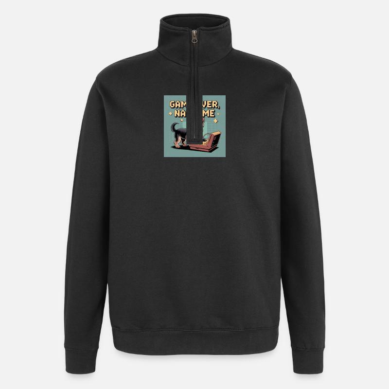 Dog and Console : Jeu virtuel - Sweat à zip 1/4 - noir