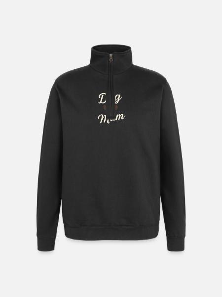 Dog mum - Quarter-Zip-Sweatshirt - Schwarz