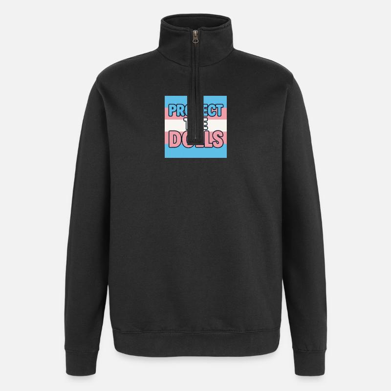 Protect The Dolls - Quarter-Zip Sweatshirt - black