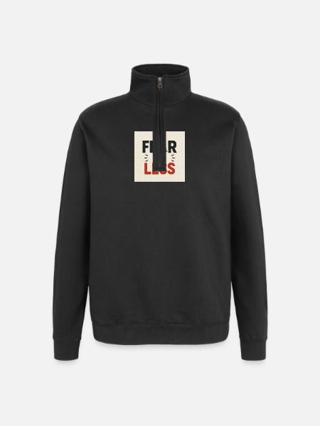 Motivational Power Shock Design - Quarter-Zip Sweatshirt - black