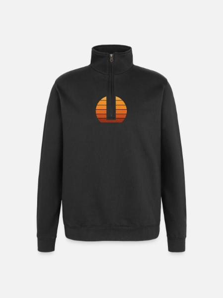 Abstract Sunset Silhouette - Quarter-Zip Sweatshirt - black