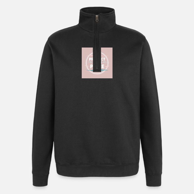 Schutz des Friedens - Quarter-Zip-Sweatshirt - Schwarz