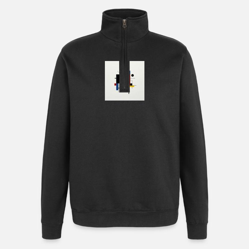 Farbenfrohe geometrische abstrakte Komposition - Quarter-Zip-Sweatshirt - Schwarz