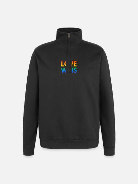 Pride Rainbow Love Equality Diversity Queer - Quarter-Zip Sweatshirt - black