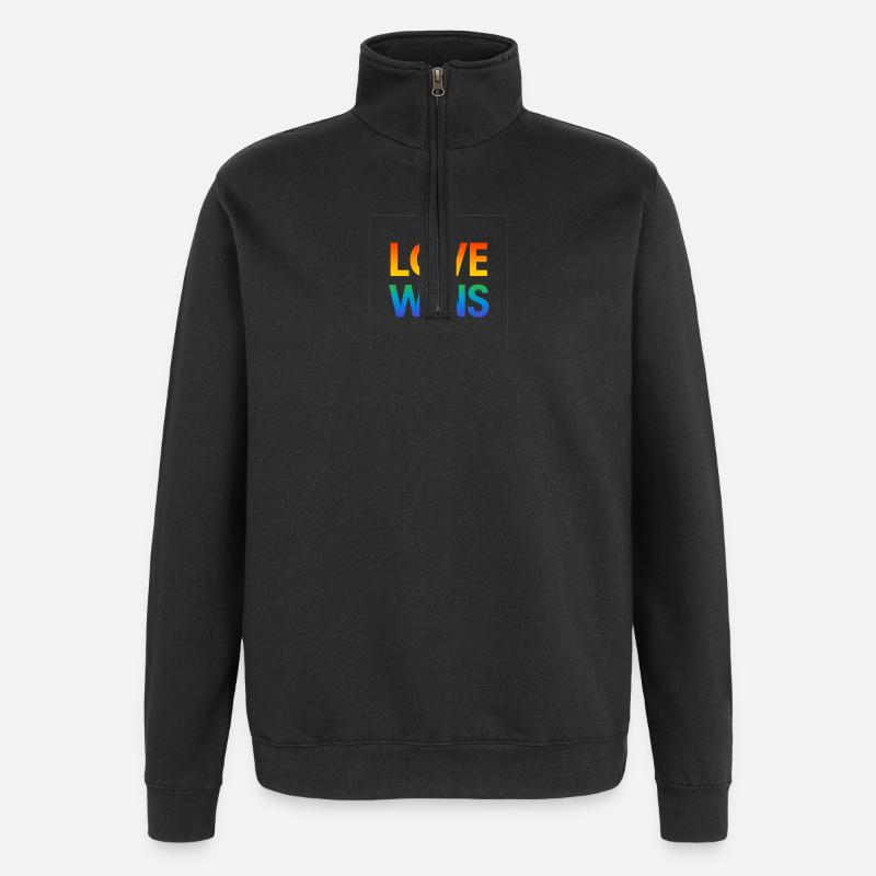 Pride Rainbow Love Equality Diversity Queer - Quarter-Zip Sweatshirt - black