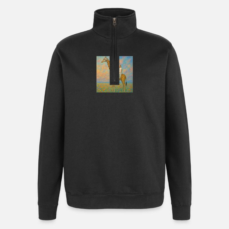 Rêver avec la girafe - Sweat à zip 1/4 - noir
