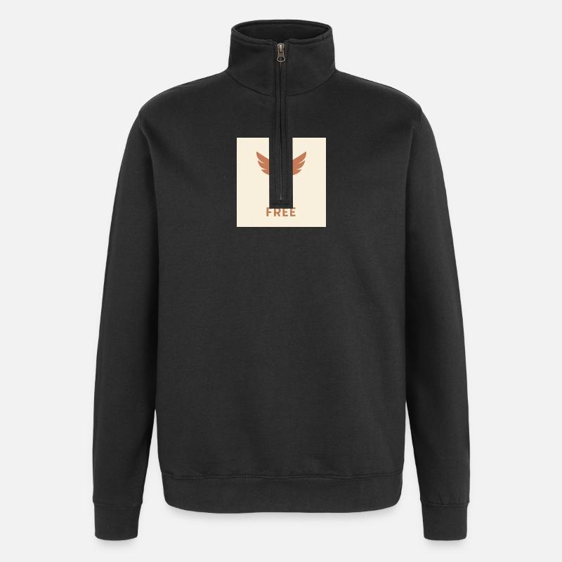 Voler et libérer - Sweat à zip 1/4 - noir