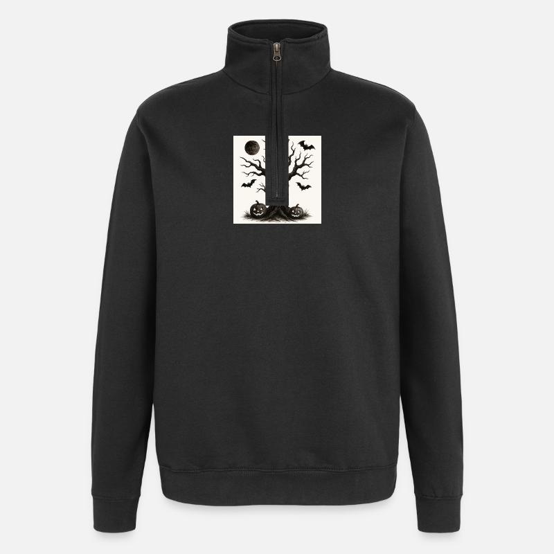 Arbre effrayant d’Halloween 31 octobre - Sweat à zip 1/4 - noir