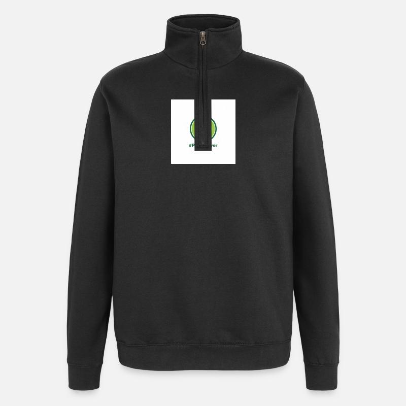 Plantpower Green Thumb Logo - Quarter-Zip Sweatshirt - black