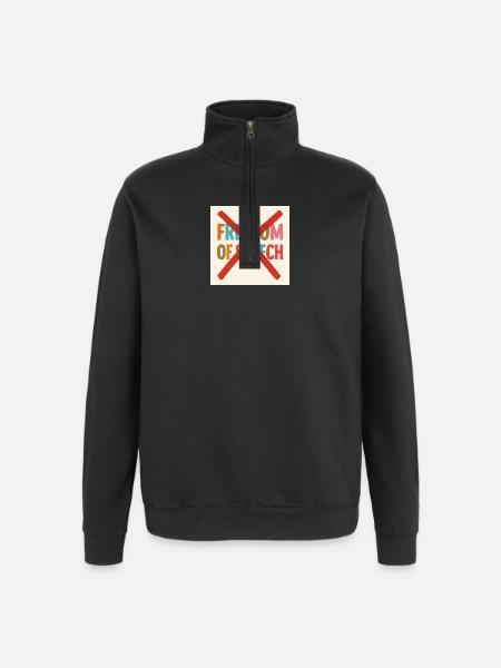 Liberté d’expression - Sweat à zip 1/4 - noir