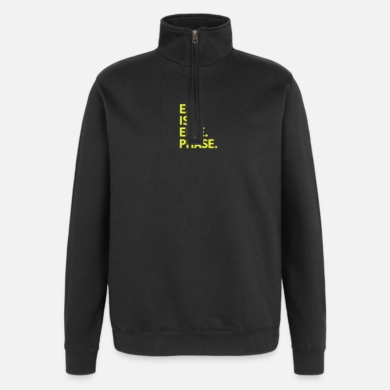 It. Is. One. Phase. Neon yellow - Quarter-Zip Sweatshirt - black