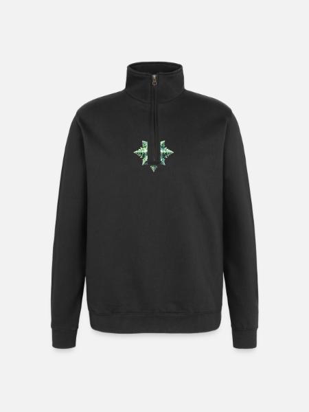 Coque étoile verte - Sweat à zip 1/4 - noir