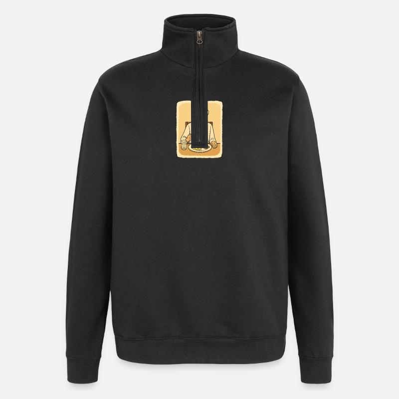 at the breakfast table - Quarter-Zip Sweatshirt - black