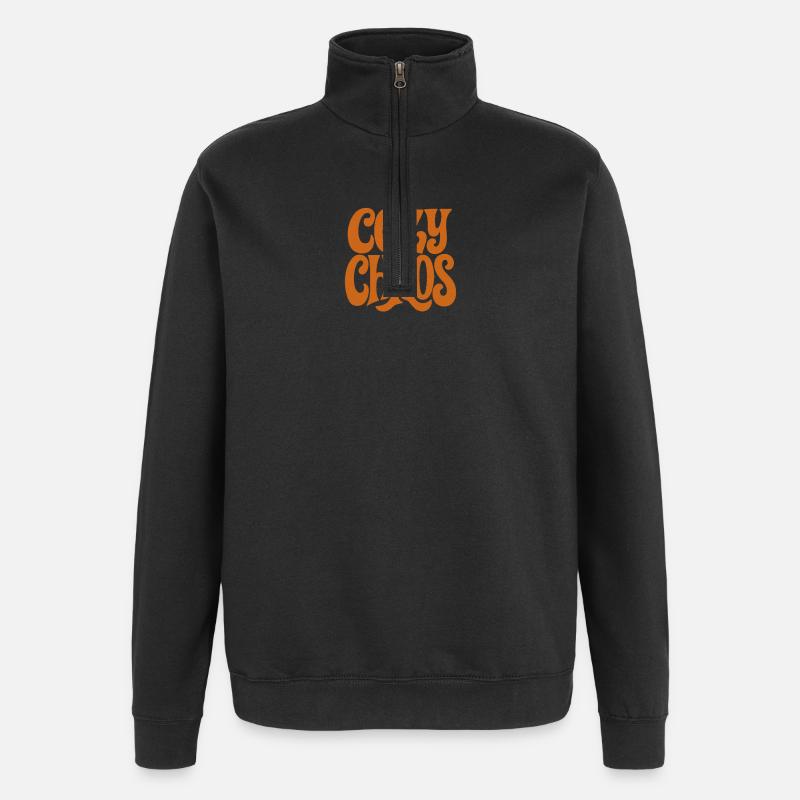 COZY_CHAOS - Quarter-Zip Sweatshirt - black