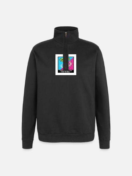 Geniale Idee Brain Pop - Quarter-Zip-Sweatshirt - Schwarz