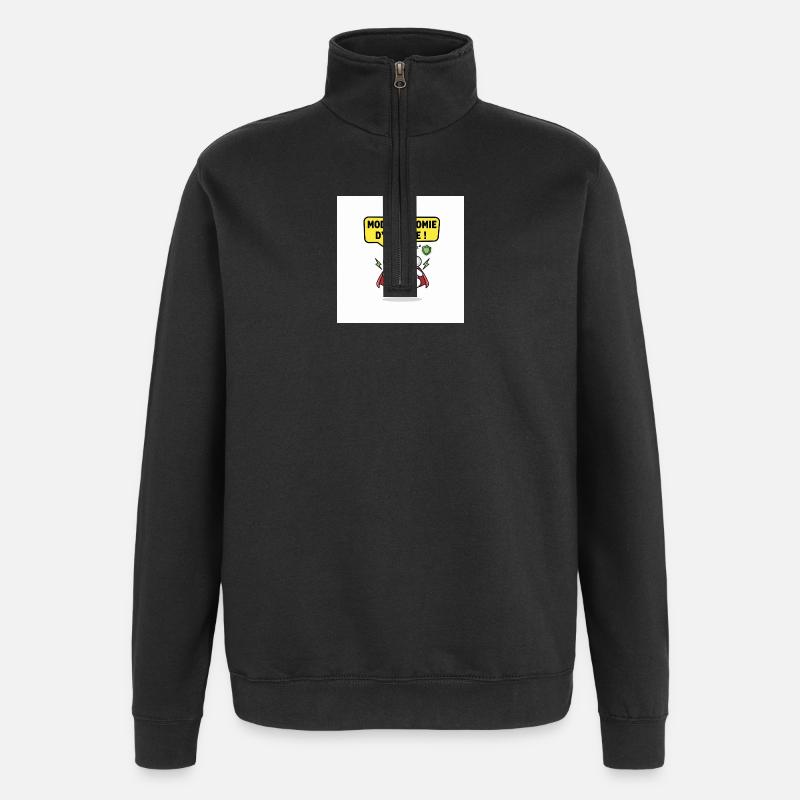 Mode énergie d'économie Nuage Superhéros - Sweat à zip 1/4 - noir