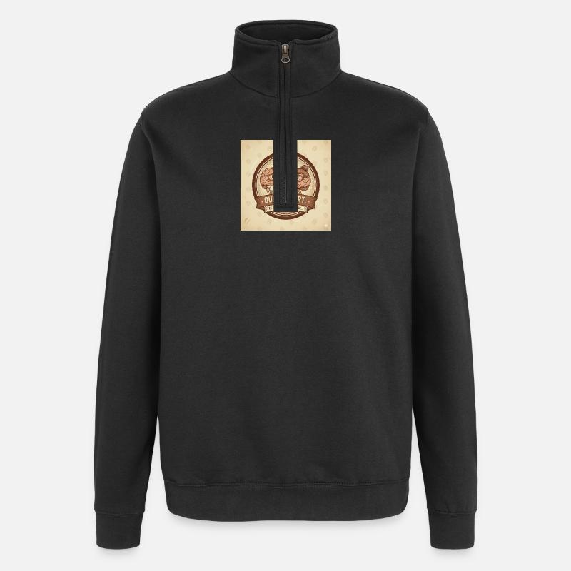 Ich irre mich - Duo Brain - Quarter-Zip-Sweatshirt - Schwarz