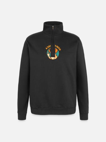 With paws in the face - Quarter-Zip Sweatshirt - black