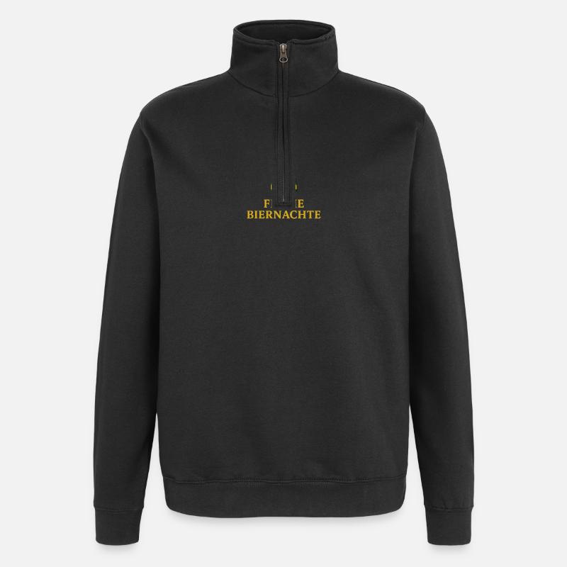 Frohe Biernächte Bier Weihnachtsbaum - Quarter-Zip-Sweatshirt - Schwarz
