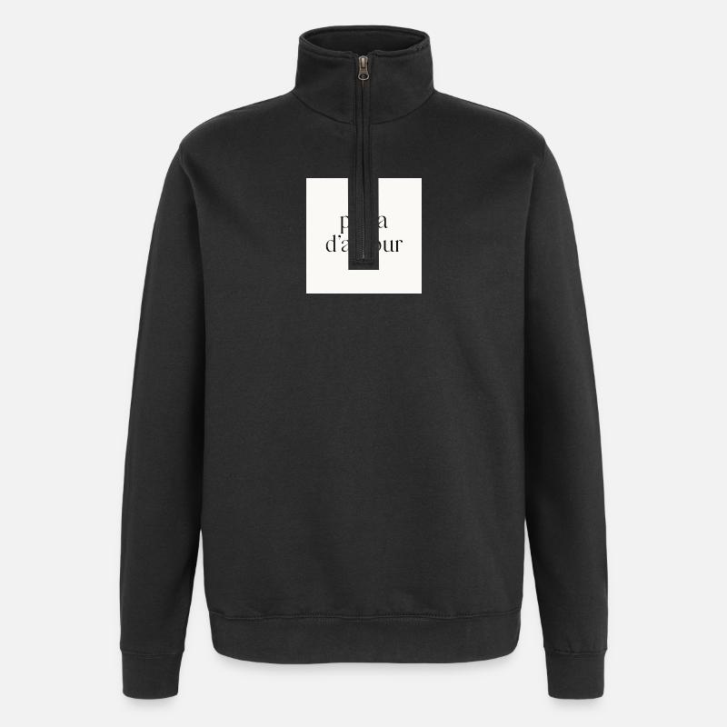 Papa der Liebe - Quarter-Zip-Sweatshirt - Schwarz