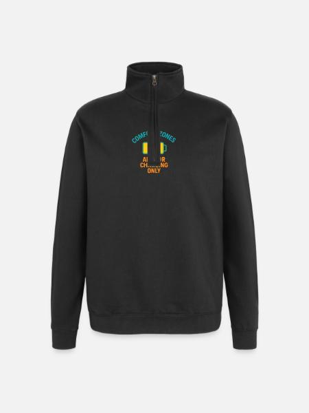 Comfort Zone Charging Motto - Quarter-Zip Sweatshirt - black