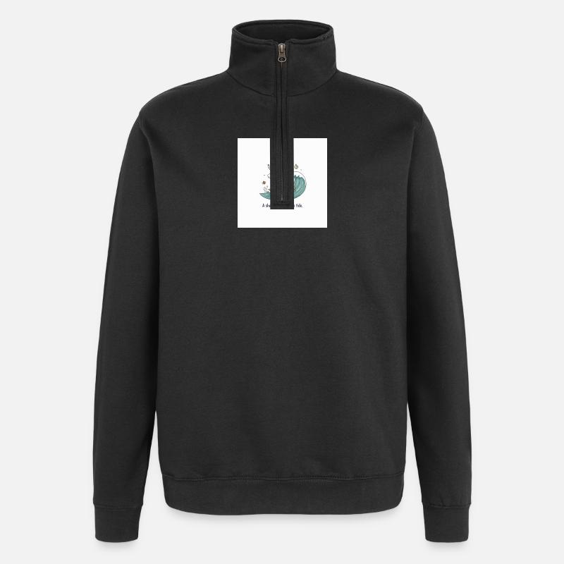 Moutons surfeurs - Sweat à zip 1/4 - noir
